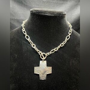 Elegant Silpada Silver Cross Pendant Necklace